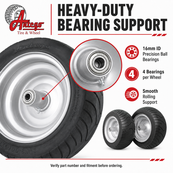 Antego Tire & Wheel 15x6.00-8 Front Wheel for Dixie Chopper 402064, 2-Pack