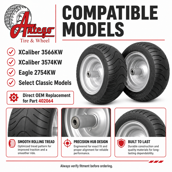 Antego Tire & Wheel 15x6.00-8 Front Wheel for Dixie Chopper 402064, 2-Pack