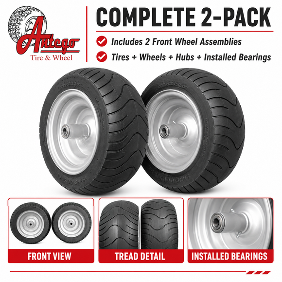 Antego Tire & Wheel 15x6.00-8 Front Wheel for Dixie Chopper 402064, 2-Pack