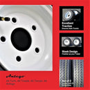 Antego Tire and Wheel (Set of 2) 4.80-8 Tire and Wheel Assemblies, White 5 Lug Trailer Tires and Wheels, 6 Ply, Load Range C-5
