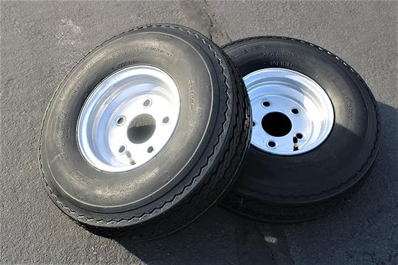 2-Pack Antego Trailer Tire On Rim 570-8 5.70-8 Load C 5 Lug Galvanized Wheel
