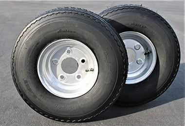 2-Pack Antego Trailer Tire On Rim 570-8 5.70-8 Load C 5 Lug Galvanized Wheel - 0