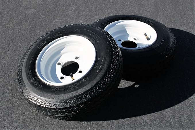Set of Two 4.80-8 White Trailer Tire Assemblies