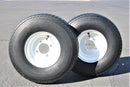 Antego Tire and Wheel (Set of 2) 5.70x8 Trailer Tire and Wheel Assemblies, White 4 Lug Trailer Tires and Wheels, 6 Ply, Load Range C-2