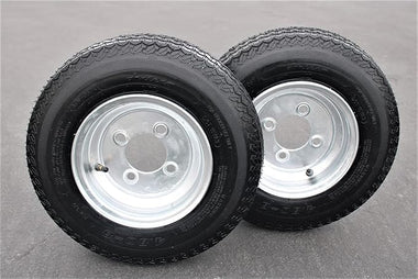 Antego Tire and Wheel (Set of 2) 4.80-8 Tire and Wheel Assemblies, Galvanized 4 Lug Trailer Tires and Wheels, 6 Ply, Load Range C - 0