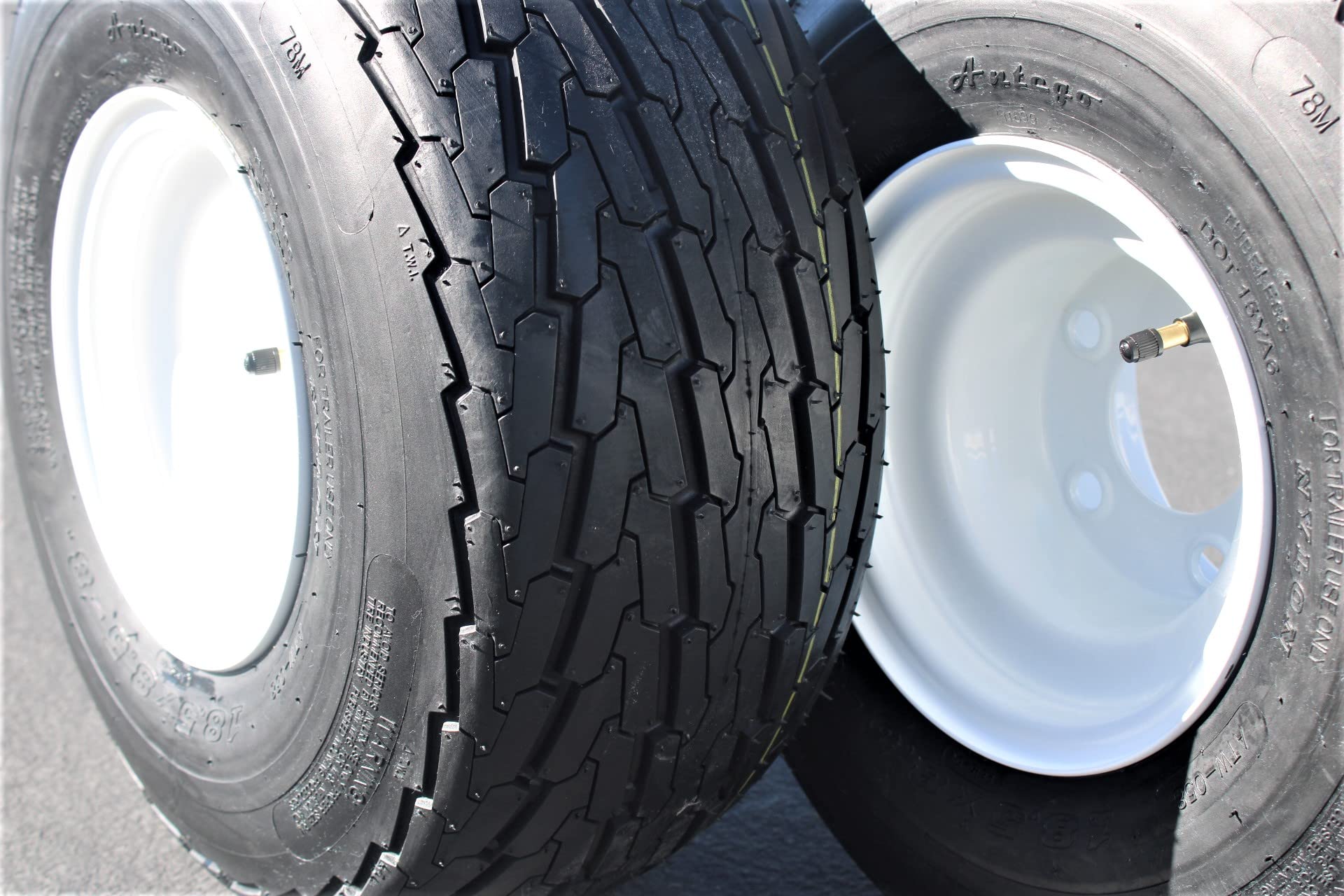 Antego 5-hole 8" x 7" White Trailer Wheel & Tire 215/60-8 (18.5x8.50-8) 6ply