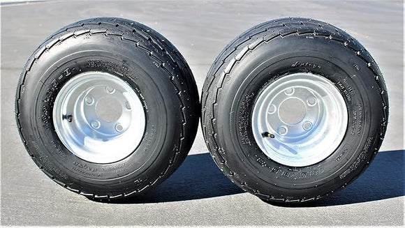 Antego 5-hole 8" x 7" Set of 2 Galvanized Trailer Wheel & Tire 215/60-8 (18.5x8.50-8)