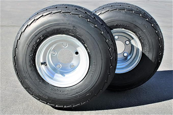 Antego 5-hole 8" x 7" Set of 2 Galvanized Trailer Wheel & Tire 215/60-8 (18.5x8.50-8)