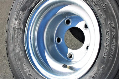 Antego 5-hole 8" x 7" Set of 2 Galvanized Trailer Wheel & Tire 215/60-8 (18.5x8.50-8) - 0