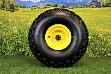 Antego 22.5x10.00-8 ATW-045 front tire on yellow 8x7 hubbed wheel compatible with Gator AM143568, 4-pack listing