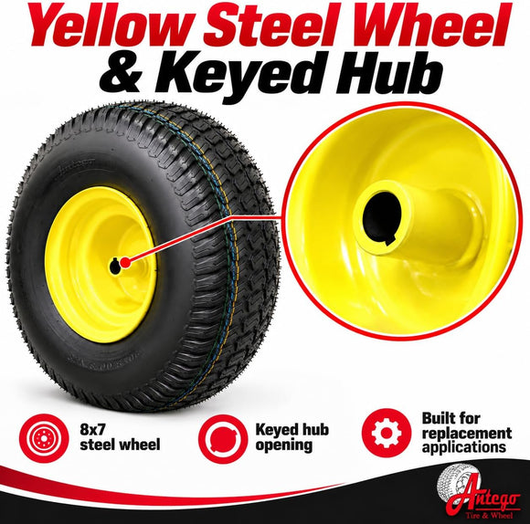 Antego 20x8.00-8 ATW-003 Tire & Wheel Assemblies for John Deere, Set of 2