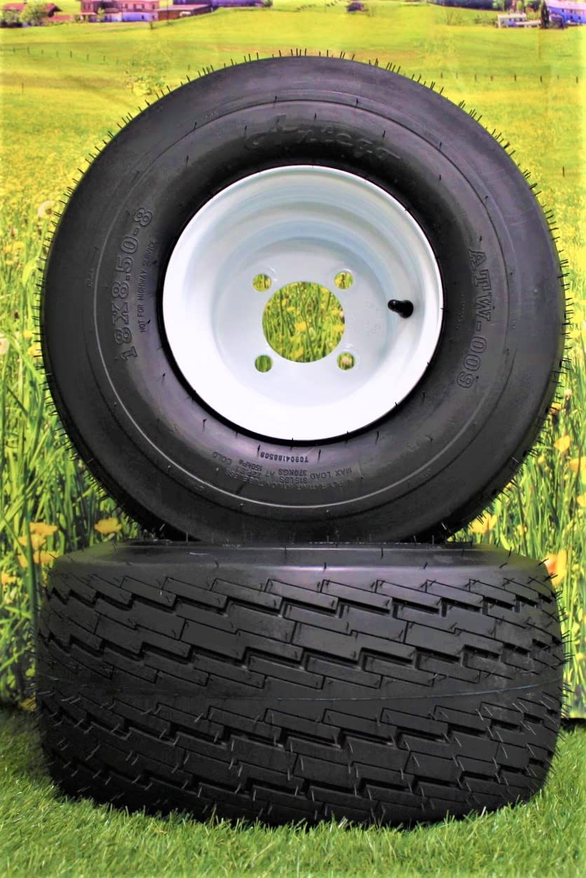 18x8.50-8 with 8x7 White Assembly for Golf Cart and Lawn Mower (Set of 2)…