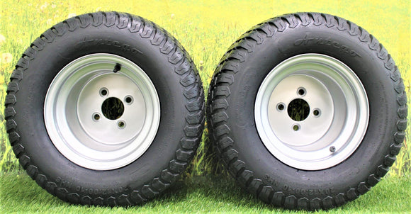 (Set of 2) 20x12.00-10 with 10x8.5 Hustler Chrome Silver Assembly