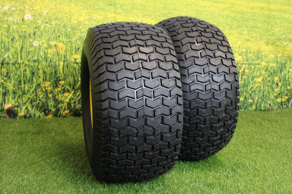 20x10.00-8 Tires with 8x7 John Deere Yellow Wheels 2 Ply for Lawn & Garden Mower Turf Tires (Set of 4)