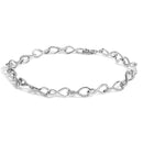 .925 Sterling Silver 1/2 Cttw Linked Infinity Anklet-1
