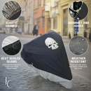 Deluxe Light Weight Motorcycle Cover with Skull Logo - Fits up to 108"L (XXL)-6