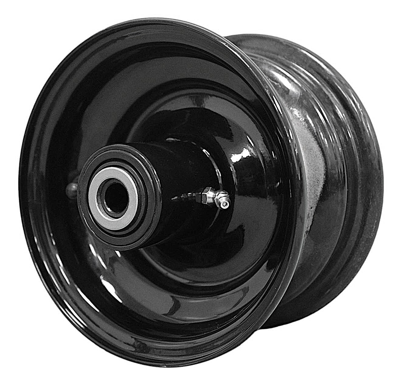 6x3.25 Hubbed Wheel-  Black -