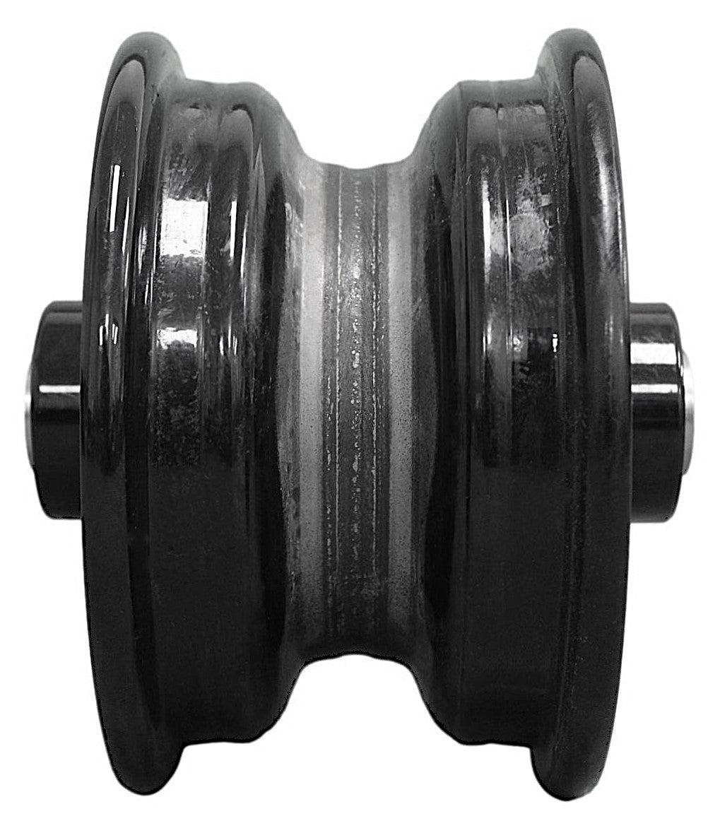 6x3.25 Hubbed Wheel-  Black - - 0