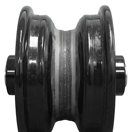 6x3.25 Hubbed Wheel-  Black -