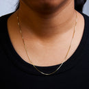 Solid 14K Yellow Gold 0.75mm Classic Box Chain Necklace. Unisex Chain - Size 16 Inches-11