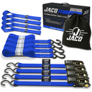 Tie Down Ratchet Straps (4 Pack) - 1 in x 15 ft | AAR Certified Break Strength (1,823 lbs) | Cargo Tie Down Set-21