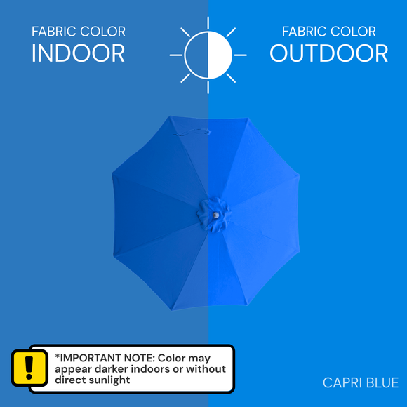 9ft Market Patio Umbrella 6 Rib Replacement Canopy Capri Blue Olefin