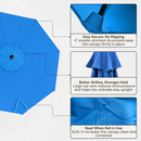 10ft Cantilever Hanging Umbrella 8 Rib Replacement Canopy Capri Blue Olefin-3