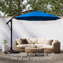 10ft Cantilever Hanging Umbrella 8 Rib Replacement Canopy Capri Blue Olefin-6