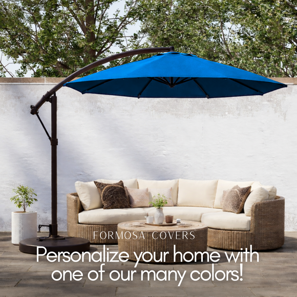 10ft Cantilever Hanging Umbrella 8 Rib Replacement Canopy Capri Blue Olefin
