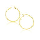 14k Yellow Gold Polished Hoop Earrings (25 mm)-2