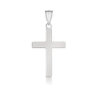 14k White Gold Flat Design Cross Pendant-3