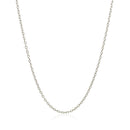 18k White Gold Round Cable Chain 1.5mm-7