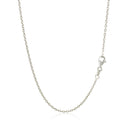 18k White Gold Round Cable Chain 1.5mm-8
