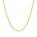 14k Yellow Gold Round Wheat Chain 1.5mm-8