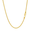 14k Yellow Gold Round Wheat Chain 1.5mm-9