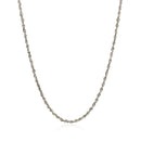 2.0mm 14k White Gold Solid Diamond Cut Rope Chain-6
