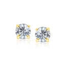 14k Yellow Gold 8.0mm Round CZ Stud Earrings-5