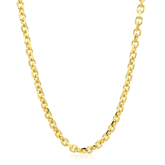 4.0mm 14k Yellow Gold Diamond Cut Cable Link Chain