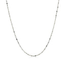 14k White Gold Diamond-Cut Alternating Bead Chain 1.2mm-8