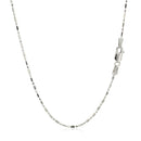 14k White Gold Diamond-Cut Alternating Bead Chain 1.2mm-9