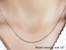 14k White Gold Diamond-Cut Alternating Bead Chain 1.2mm-10