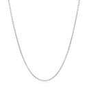 14k White Gold Round Cable Link Chain 1.2mm-7