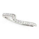 14k White Gold Curved Design Round Diamond Wedding Band (1/4 cttw)-2