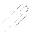 14k White Gold Adjustable Wheat Chain 1.0mm-3