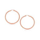 14k Rose Gold Polished Hoop Earrings (25 mm)-2