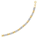 14k Two-Tone Gold Fancy X Line Bracelet-4