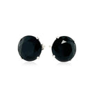 14k White Gold 8.0mm Round Black CZ Stud Earrings-6