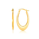 14k Yellow Gold Puffed Graduated Open Oval Earrings-3
