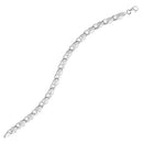 14k White Gold Heart Shape Textured Bracelet-4