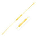 14k Yellow Gold 7 inch Paperclip Chain Bracelet with Bar-3